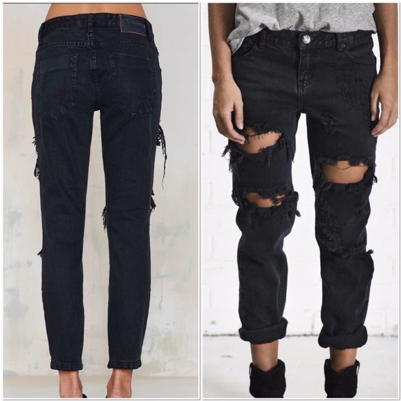 One Teaspoon Trashed Free Bird Distressed Jeans - Picture 3 of 7